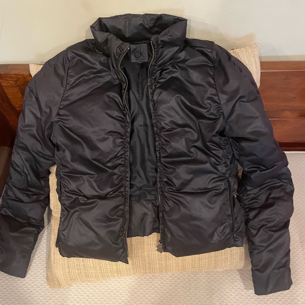 Calvin Klein Black Cropped Bomber Jacket
